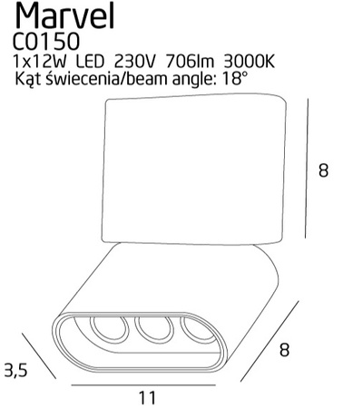 Maxlight Marvel C0150 Lampa Sufitowa/Plafon Czarny