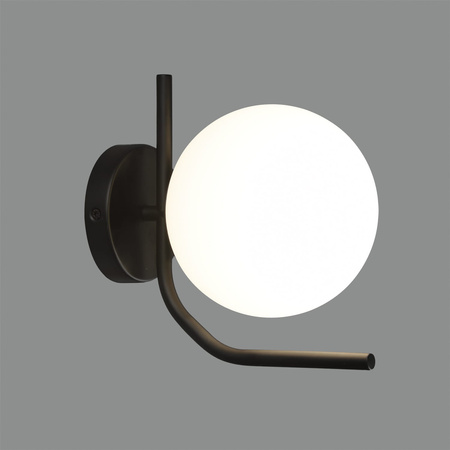 Lampa ścienna Maui ACB Lighting LED E27 Opalowy/Czarny Mat Aluminium/Szkło/Stal A81632N