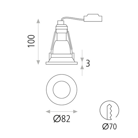 Lampa wpuszczana Winka ACB Lighting LED GU10 Złoto techniczne Aluminium P35571OT