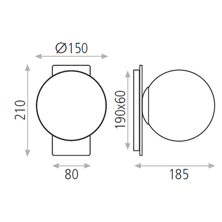 Lampa ścienna Kin ACB Lighting LED Teksturowany czarny/opalowy Aluminium/Szkło/Żelazo/Pleksi A816910N