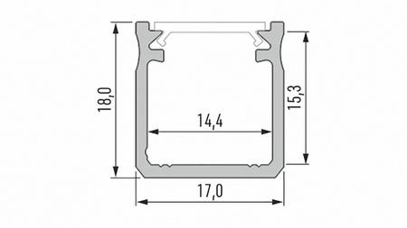 Profil LED LUMINES typ Y surowy 2,02 m  10-0090-20