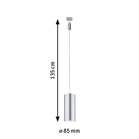 Oprawa szynowa BAREEL LED URail 6W 470lm 2700K 230V chrom mat / metal