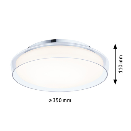 Plafoniera LUENA LED 16.5W 860lm okragła 350mm 3000K IP44 230V szkło chrom / metal