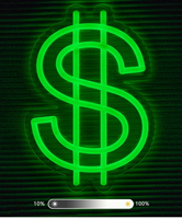 NEON DOLAR $ 18x31 ULFN439 Unilight