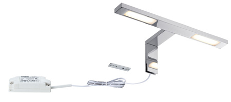 Oprawa ścienna HOOK LED nad lustro 2x3,2W 2x280lm 2700K IP44 230V chrom / metal