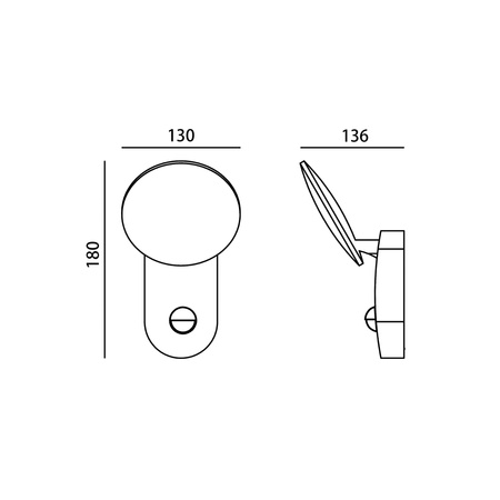 Lampa Zewnętrzny kinkiet Monti 4K D-sensor  Czarny piaskowany OWL-6214-S-4K Italux