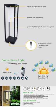 KINKIET SOLARNY czarny ULOGR14 Unilight