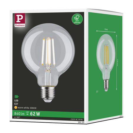 Źródło światła LED ECO LINE G95 4W 840lm E27 3000K 230V przezroczysty / szkło