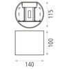 Lampa ścienna Kowa ACB Lighting LED COB Teksturowana czerń Aluminium/Szkło A203310N