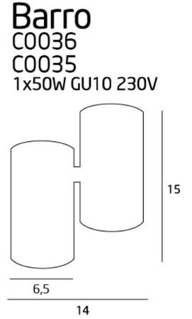 Maxlight Barro C0035 Lampa Sufitowa/Plafon Czarny