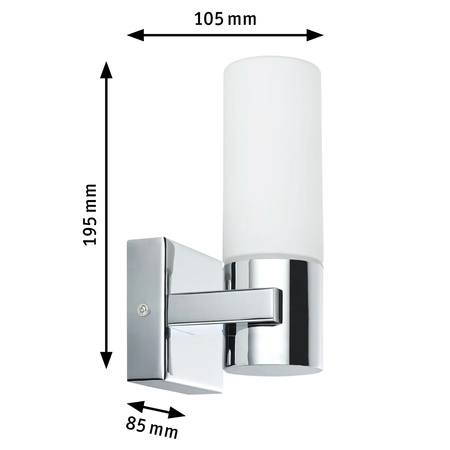 Oprawa ścienna łazienkowa GEMINI zestaw 2szt. E14 max.20W IP44 230V chrom satyna / metal szkło