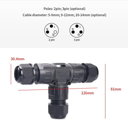 Złącze Mufa Kablowa T konektor kabli ULAC374 Unilight