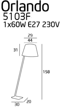 Orlando lampa podłogowa 5103F/WH CR