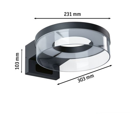 Oprawa elewacyjna CAPERA LED SH Zigbee12,5W 800lm 2200K-3000K czujnik ruchu i zmierzchu IP44 230V antracyt / aluminium