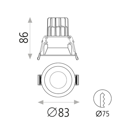 Lampa wpuszczana Kidal ACB Lighting LED COB Teksturowany biały Aluminium/Poliwęglan E377101B