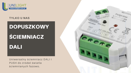 Ściemniacz 1,5A 230V AC DALI dopuszkowy DALI-21UL Unilight