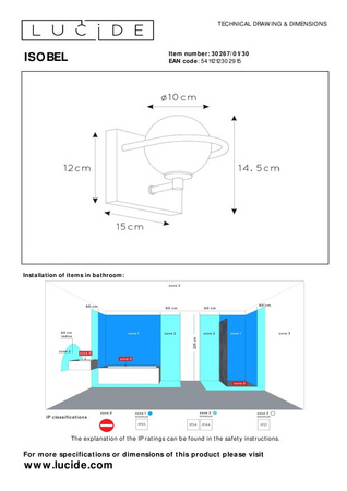 Lampa ścienna ISOBEL 30267/01/30 Lucide