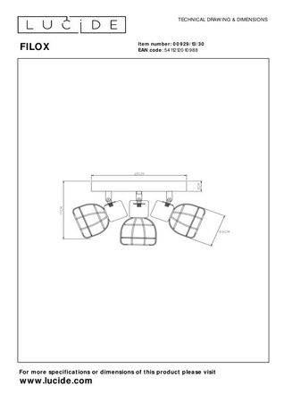 Lampa ścienna FILOX 00929/13/30 Lucide