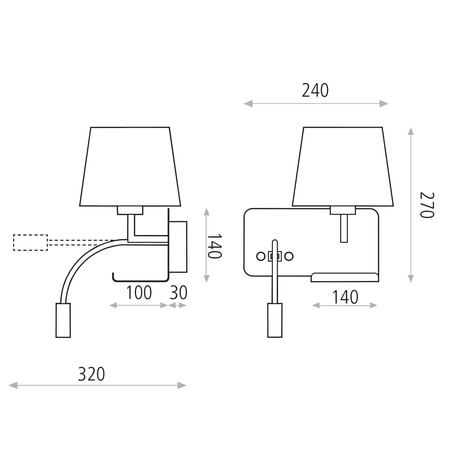 Lampa ścienna Hold ACB Lighting 2xLED E27 Teksturowany biały Aluminium/Żelazo/Pleksi A36641BDER