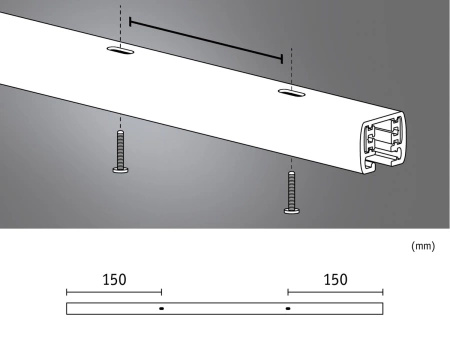 Szynoprzewód URail system 0,1m  230V czarny mat / metal