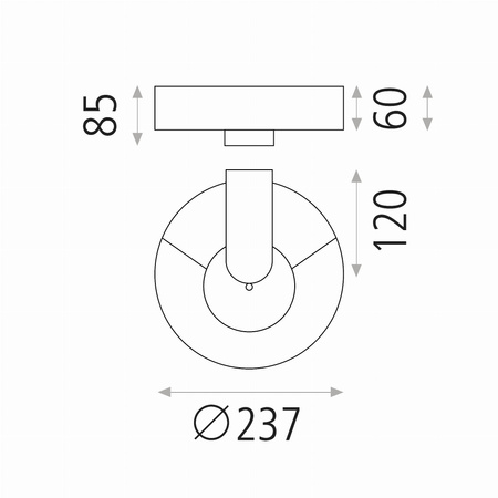 Lampa ścienna Gloss ACB Lighting LED Teksturowany antracyt Akryl/Aluminium AS2074000N