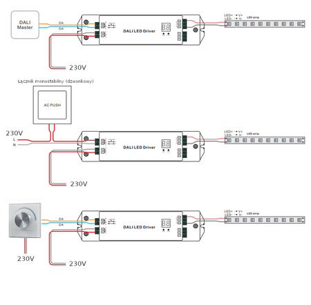 Zasilacz LED 24V 2A 50W  z interfejsem DALI/PUSH SRP-2305-24-50CV Sunricher