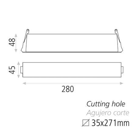 Lampa wpuszczana Tango ACB Lighting LED Biało-czarny Aluminium/Poliwęglan E376820B