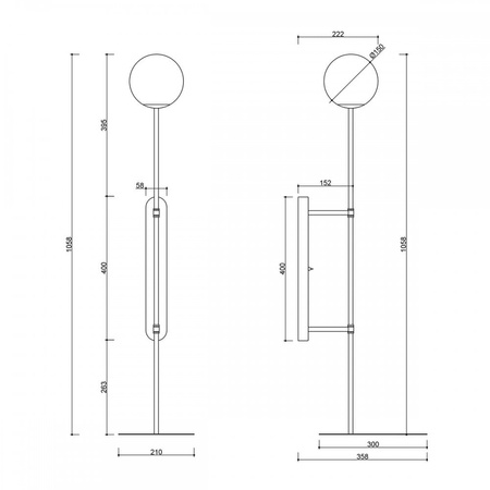 TABLO czarna lampa ścienna / kinkiet z półką TAK12001 UMMO