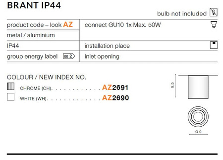 BRANT IP44 CHROME Azzardo AZ2691