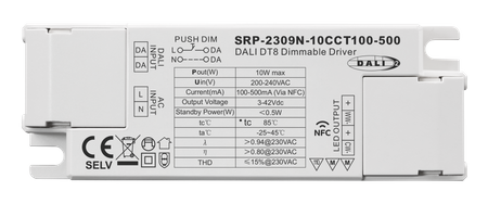 Zasilacz LED 10W 100-500mA DALI DT8 NFC SRP-2309N-10CCT100-500