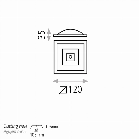 Lampa wpuszczana Rexa ACB Lighting 2xLED Teksturowany biały/akryl Różn. Aluminium P328910BCD