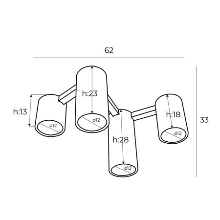 Maxlight C0227 Lampa Sufitowa Laxer Czarna