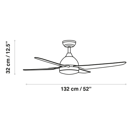 Wentylator Barine ACB Lighting 2xLED Matt Biały Żelazo/ABS V25064231B