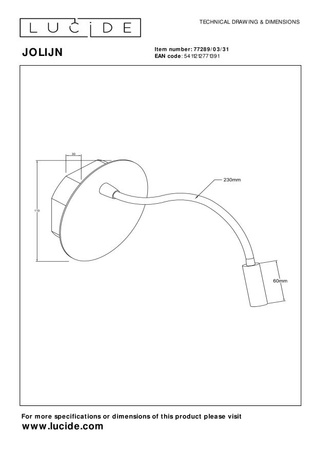 Lampa ścienna JOLIJN 77289/03/31 Lucide