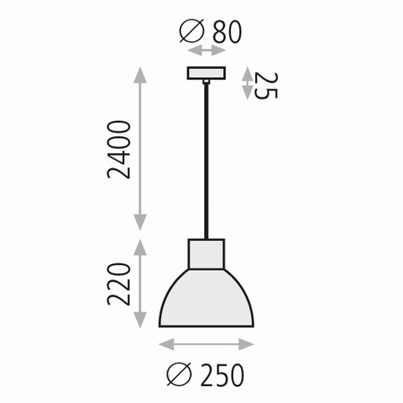 Lampa wisząca Krabi-S ACB Lighting LED E27 Czarny/Ostrygowy biały Metal C391025BN