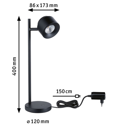 Lampa stołowa PURIC PANE LED 5,5W 3-STEP DIM 400lm 2700K 230V czarny / metal