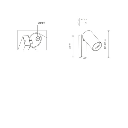 Lampa ścienna MONO Czarny Nowodvorski 7764