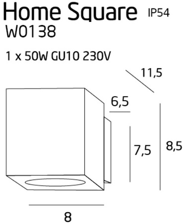 Maxlight Home Square W0138 WH Kinkiet