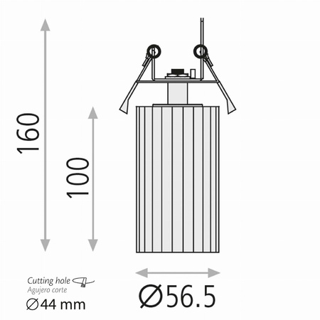 Lampa wpuszczana Modrian ACB Lighting LED GU10 Czarny Aluminium/Poliwęglan E3951080N