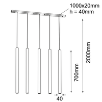 Lampa wisząca Yabu 5 - Czarna (700 mm) 5528  Shilo