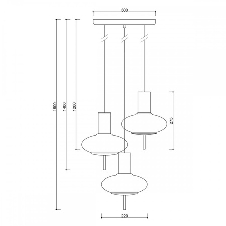 TORNI A 3P biała lampa wisząca / plafon TOP311P3 UMMO