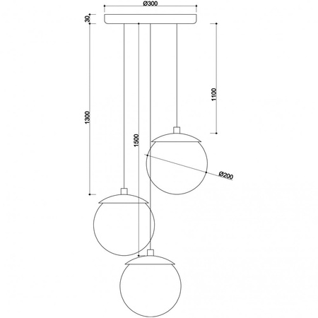 KUUL G3 potrójna biała sufitowa lampa wisząca KLG311P3 UMMO