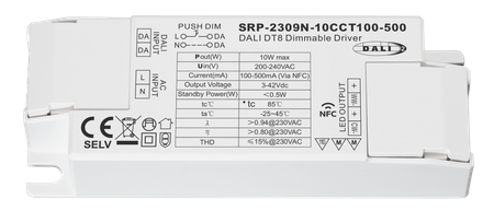 Zasilacz LED 10W 100-500mA DALI DT8 NFC SRP-2309N-10CCT100-500