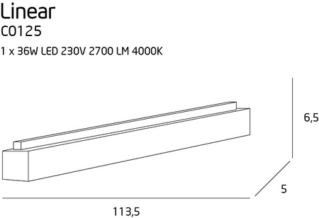 Maxlight Linear C0125 Lampa Sufitowa Duża Biała