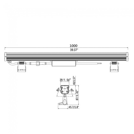 Naświetlacz liniowy Wall washer LED 230V - IP65 - Ciepła barwa - 48W ULWW07 Unilight