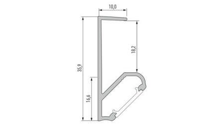 Profil LED LUMINES typ Q18 surowy 2,02 m  10-0690-20