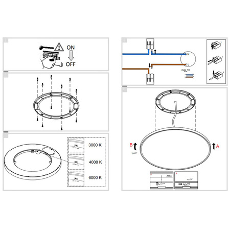 Plafon 60cm LED GEA - GPL328  Bialy