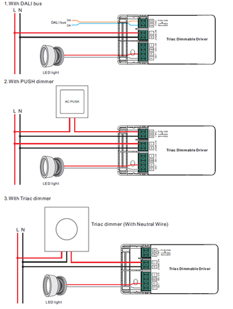 Zasilacz stałoprądowy ściemnialny triac/dali/0-10/push 4w1  10W SRP-TRIAC-10CC Sunricher